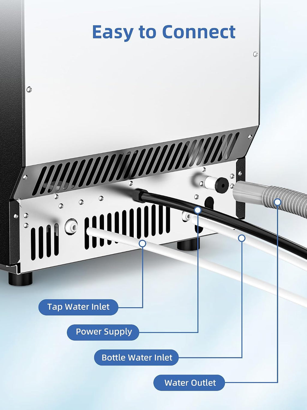 Commercial Ice Maker Machine 100Lbs/24H, Stainless Steel Undercounter Ice Maker with 33Lbs Storage Capacity