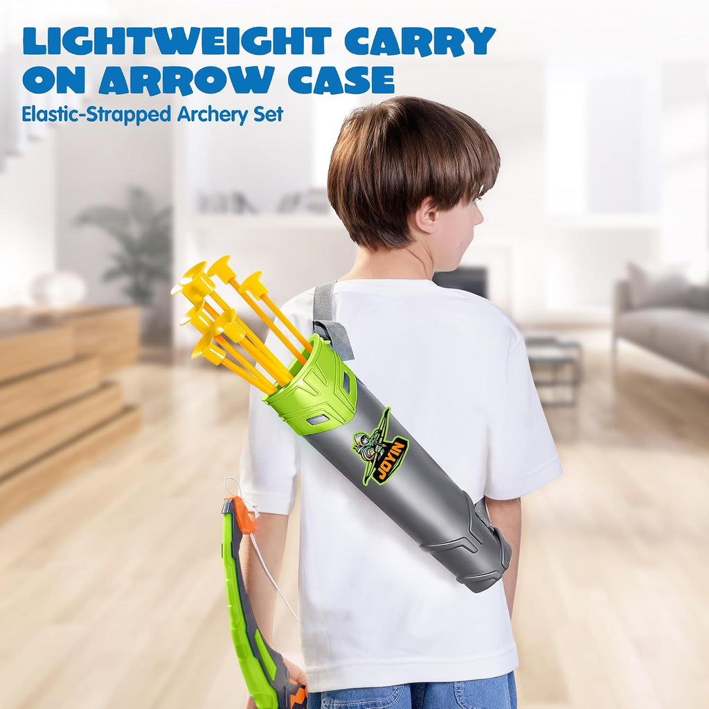 Kids Bow and Arrow Set with LED Flash Lights, Outdoor Archery Set Toy Gift for Boys and Girls Ages 6-12 with Suction