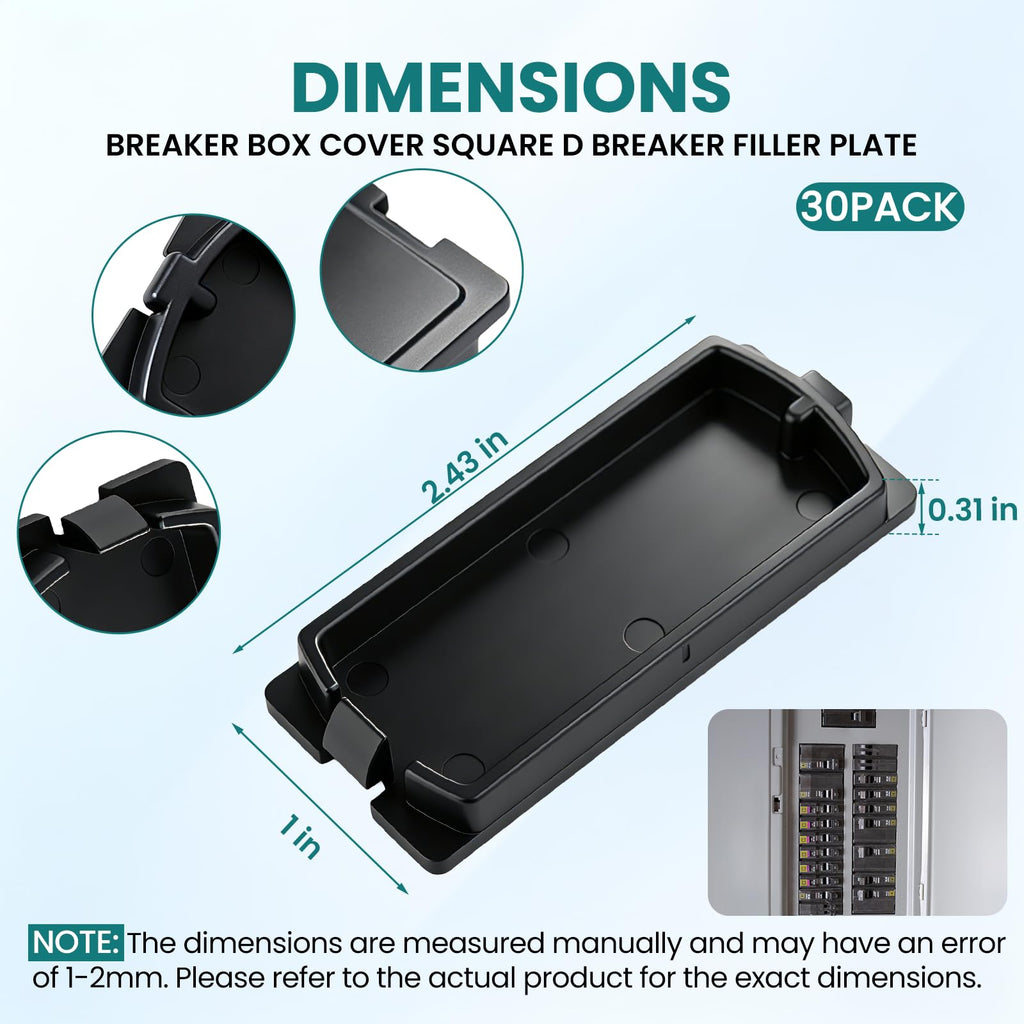Zookpr 30-Pack Breaker Filler Plate for Eaton Circuit Breaker Panel Cover