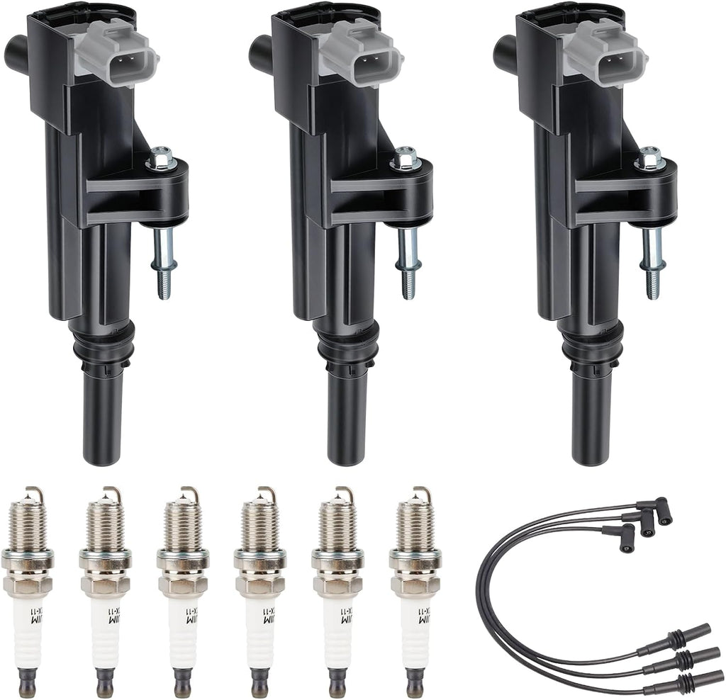 3.7L Coils Pack & Plugs Compatible with Grand Cherokee 2009-2010 | Spark Plug Wires Set for Liberty 09-12 | Ram 1500