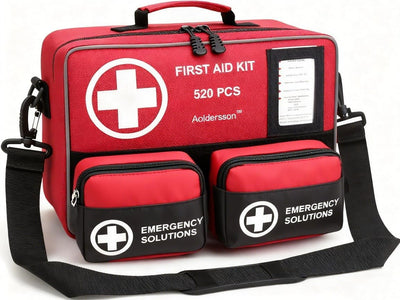 520 Piece Large First Aid Kit – Emergency Survival Kit for Car, Home, Camping, and Travel – Compact Medical Kit for