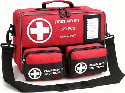 520 Piece Large First Aid Kit – Emergency Survival Kit for Car, Home, Camping, and Travel – Compact Medical Kit for