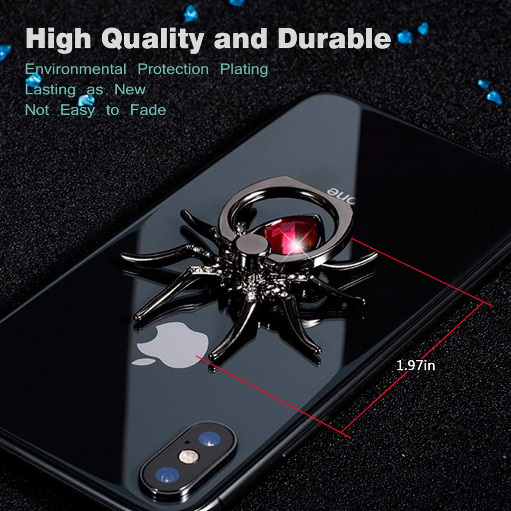 Phone Ring Holder Stand, 360 Degree Rotation Universal Spider Finger Kickstand with Polished Metal Phone Grip for