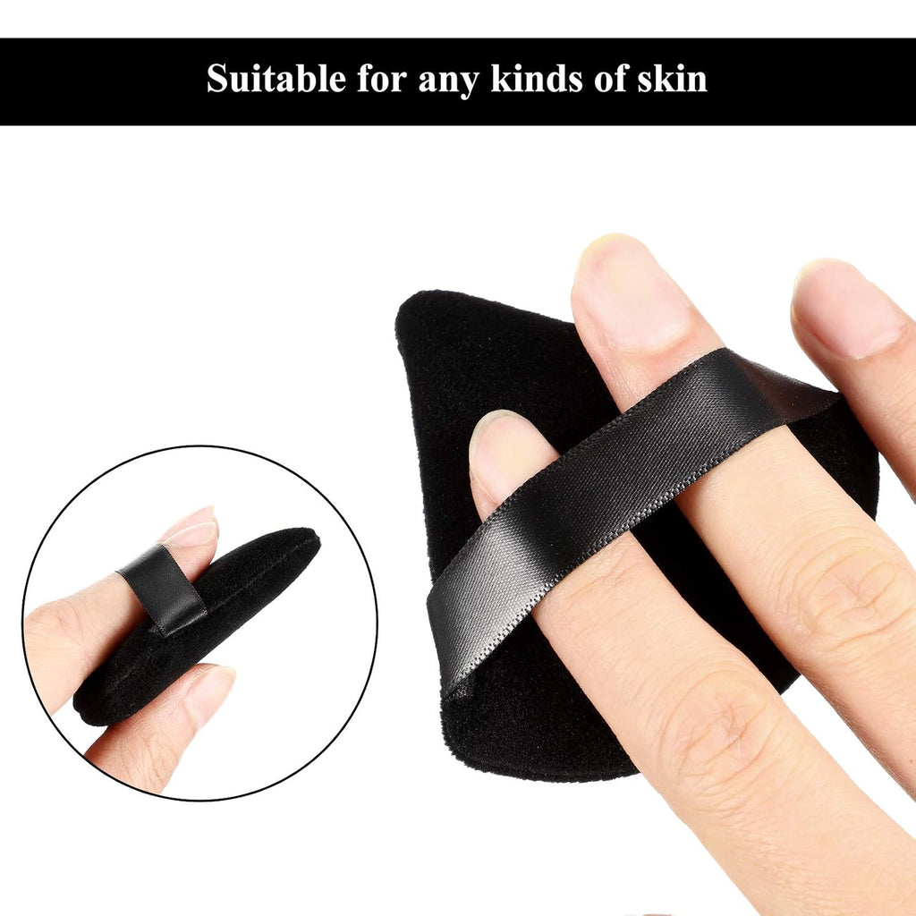 12 Pcs Powder Puff Triangle,2.83 Inch,Black