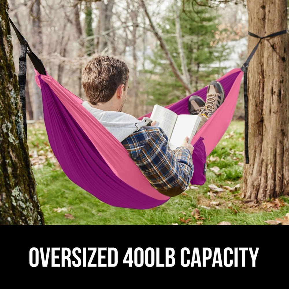 Durable Camping Hammock with Heavy Duty Tree Straps, Portable Hammocks for Outside, Easy to Use Travel Swing Chair