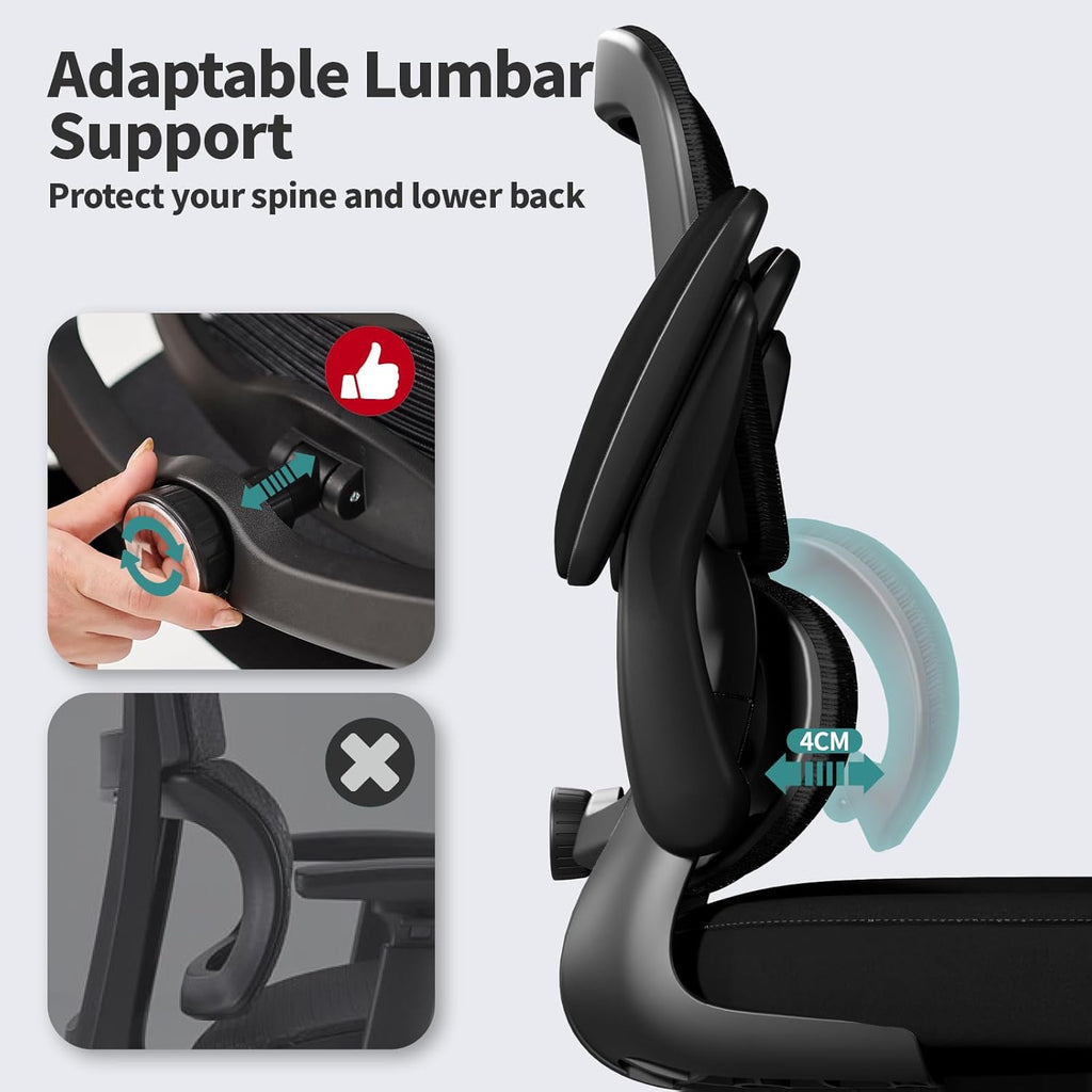 Office Chair - Ergonomic Desk Chair with Adjustable Lumbar Support, Mesh Computer Chair, Executive Chairs for Home