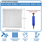 Inflatable Bubble Cushioning Wrap, 10 Inch x 144 Feet