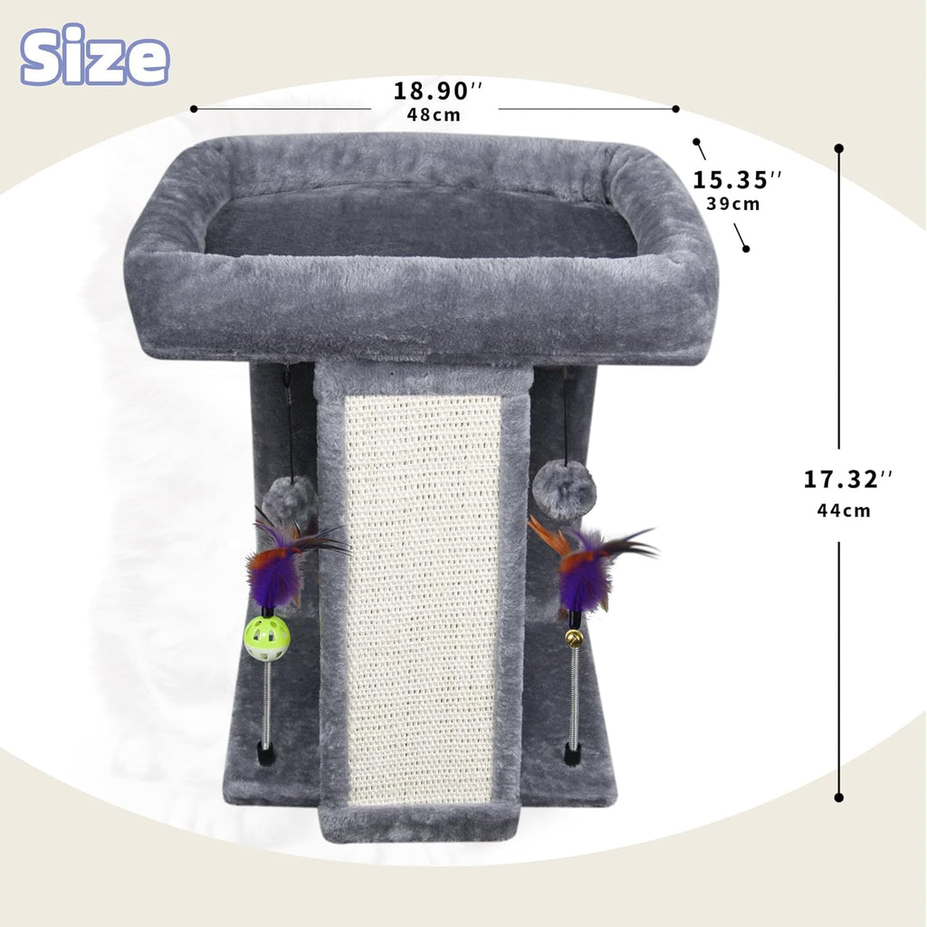 Cat Tree Tower with Cat Scratching Post for Indoor Cats, Activity Centre Climbing Tree with Scratching Board and