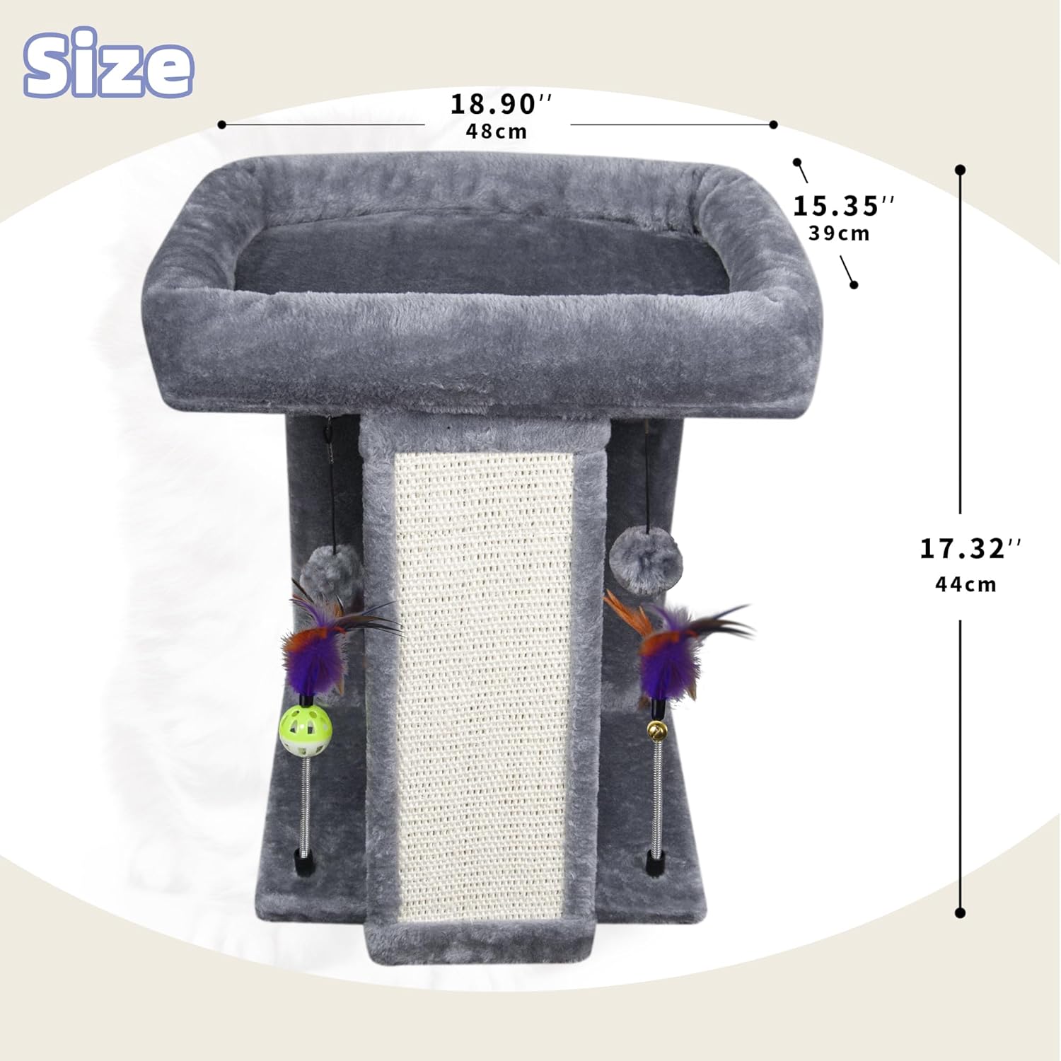 Cat Tree Tower with Cat Scratching Post for Indoor Cats, Activity Centre Climbing Tree with Scratching Board and