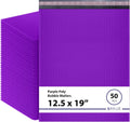 Purple Bubble Mailers 12.5x19, Self Seal Poly Padded Envelopes #6, 50 Pack