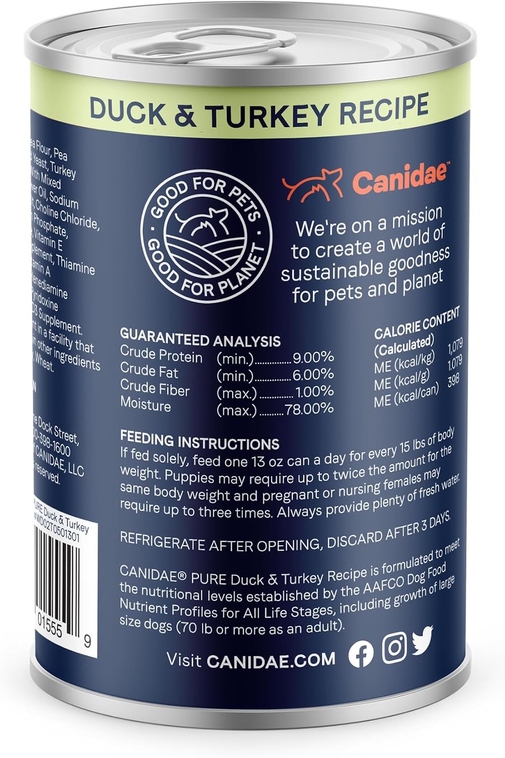 Pure Goodness Wet Dog Food, Duck & Turkey, 13 oz, 12 Pack