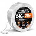 Clear Double Sided Tape Heavy Duty, 2X Thick 0.08 in, 1.2 in x 20 Ft