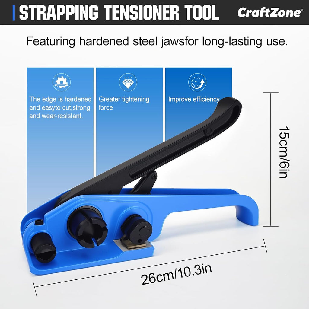 Banding Strapping Kit | Pallet Strapping Kit with Tensioner Tool | Heavy Duty Banding Tool 1500lbs Break for Banding