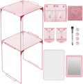 13 Pcs Locker Organizer and Accessories Kit Stackable Mesh Locker Shelf, Pen Holder, Magnetic Mirror, Whiteboard
