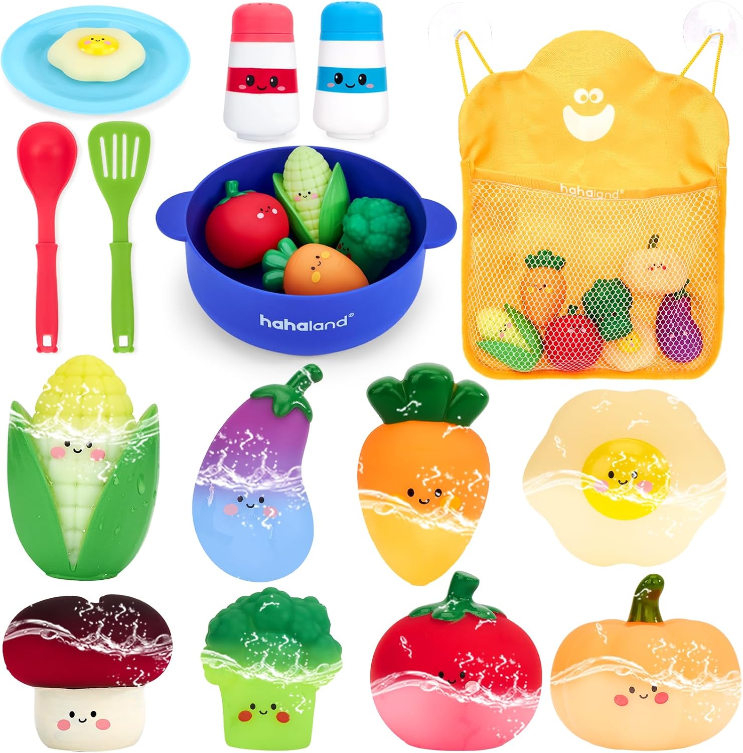 Bath Toys for Kids Ages 1-3, Color-Changing Pretend Cooking Set | 15PCS Pretend Cooking Set with Color Changing