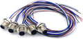 5Pcs M12 5 Pin A Code Male Connector Cable, IP67 Waterproof Panel Rear Mounting Panel Receptacles Straight Non-Shield Aviation Socket Electrical Cable Back Mount Sensor 125V 4A (1.64ft/0.5Meter)