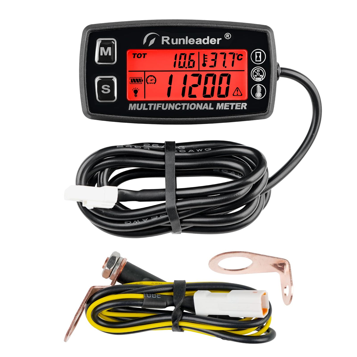 Runleader Engine Temperature Meter Hours Tachometer RL-HM035A-TS002-1