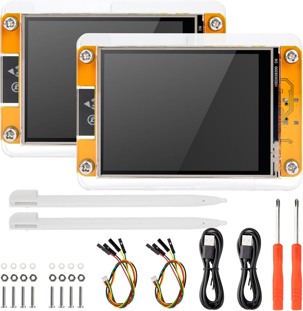 ELEGOO 2-Pack ESP32 2.8-Inch Touch Displays, 240x320 ILI9341, USB-C WiFi