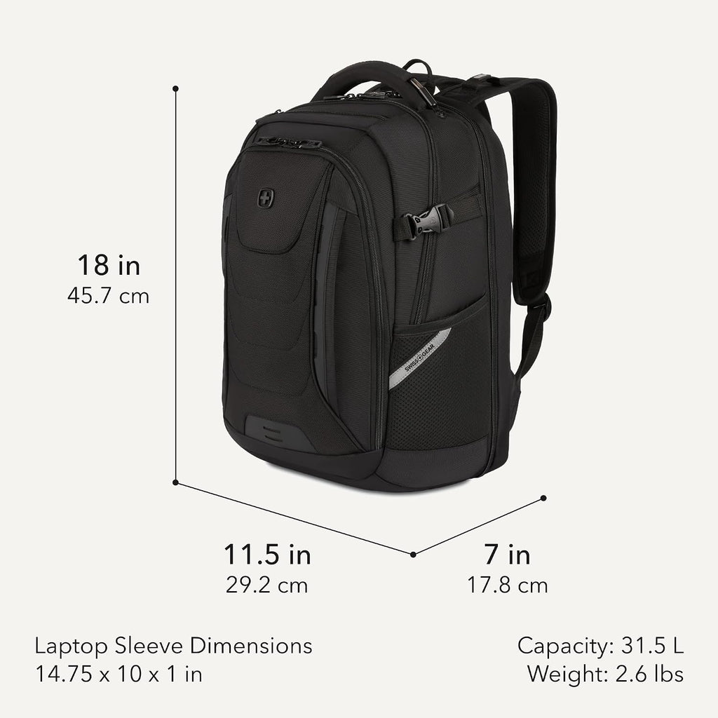 Travel Tech Pro Laptop Backpack – Fits Laptops up to 16” – ScanSmart TSA-Friendly Backpack with Multiple Organizer