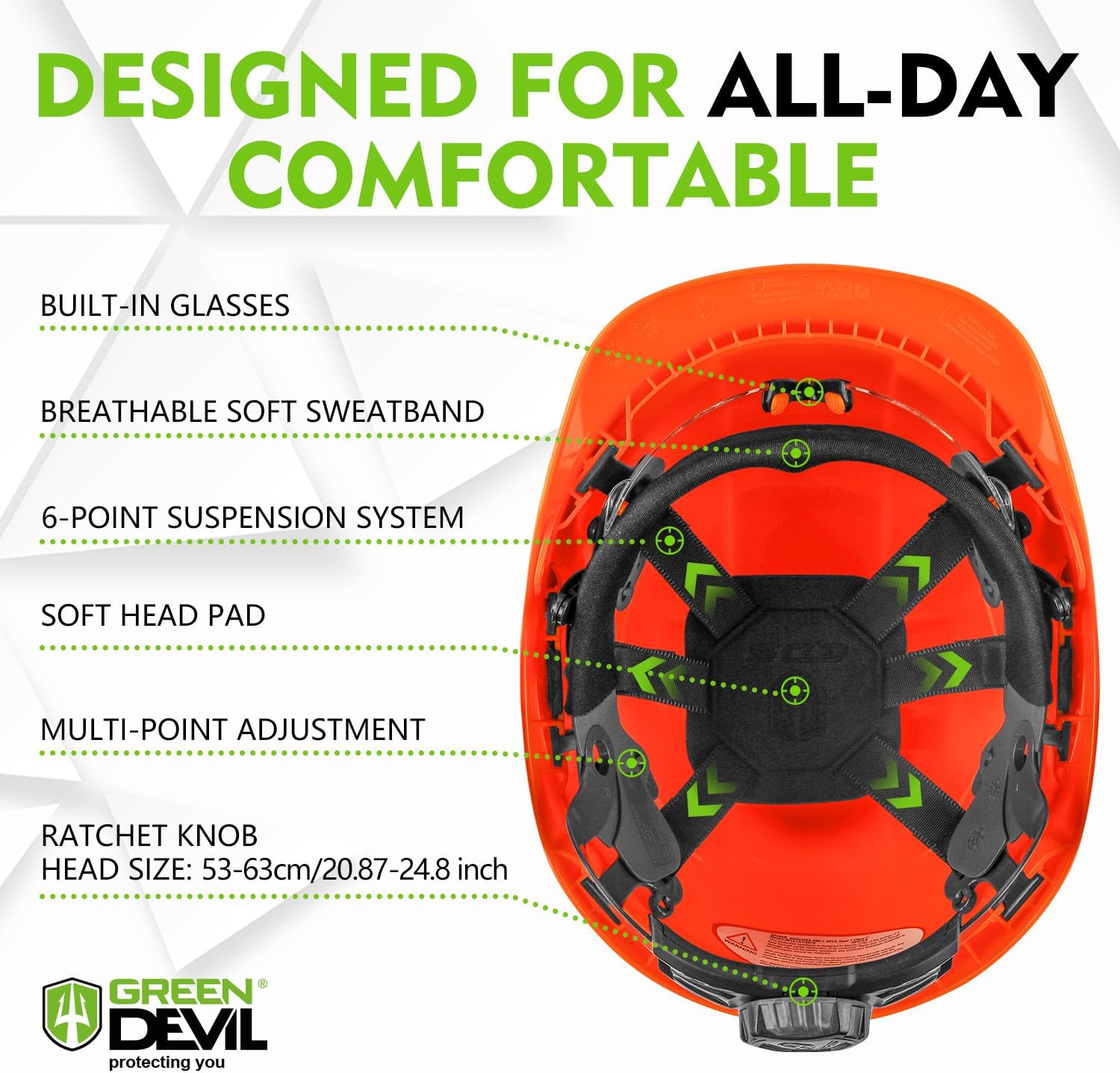 Chainsaw Safety Protective Helmet Forestry Helmet with Build-in Visor Mesh Face Shield Ear Muffs 4 in 1 Ideal for
