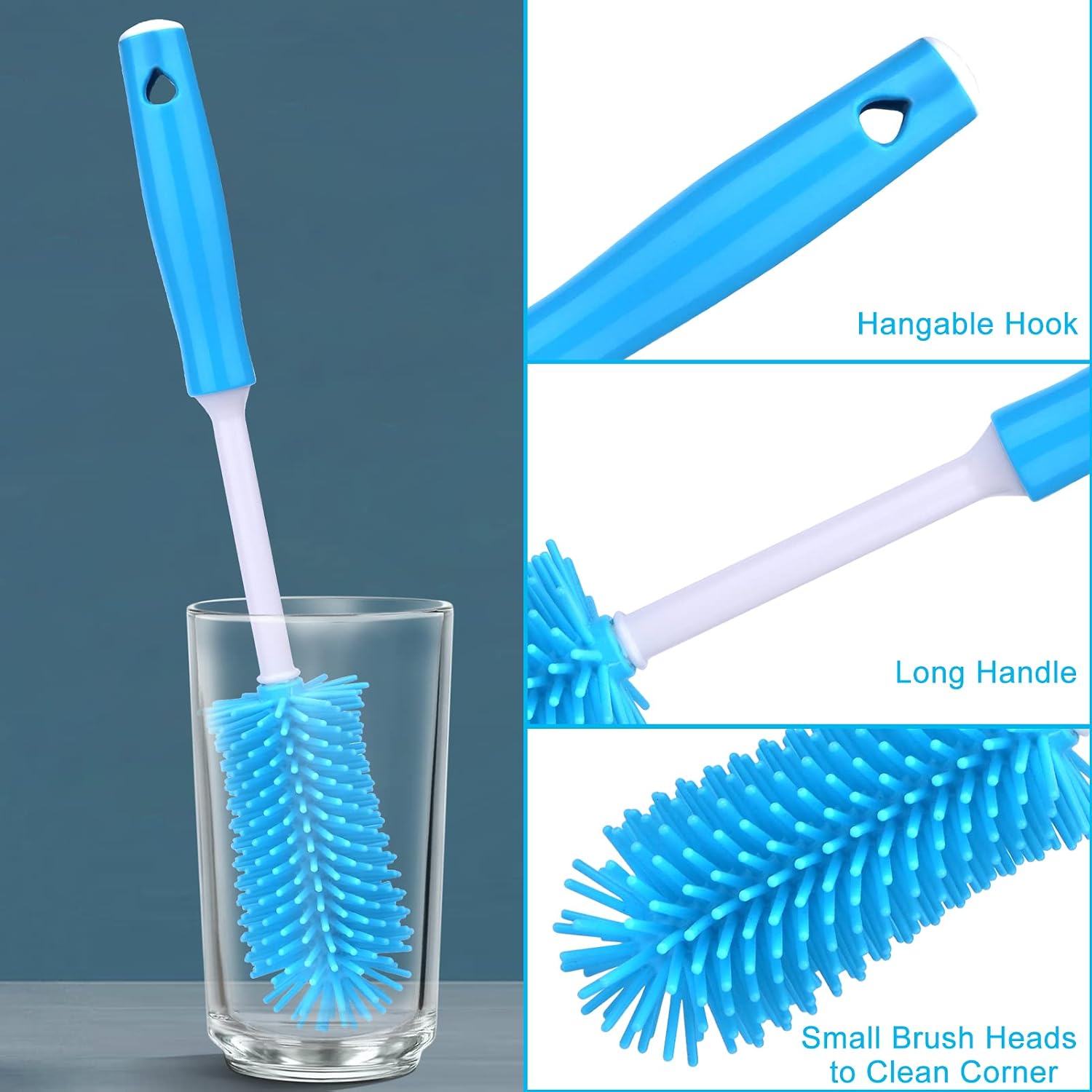 Water Bottle Cleaner Brush Kit for Owala/Stanley/Yeti Tumbler Cup | Multifunctional Bottle Brush and Long Straw