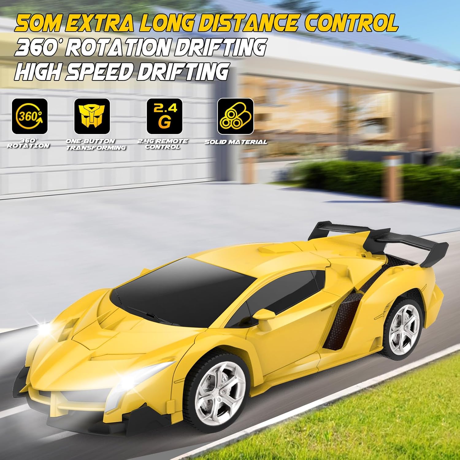 Transform Remote Control Car Toy for Kids 4 5 6 7 8, Remote Control Car for Boys 4-7, Transform Cars for Boys 4-6