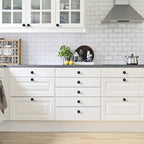 Matte Black Cabinet Knobs 25 Pack Round Pulls for Kitchen and Dresser