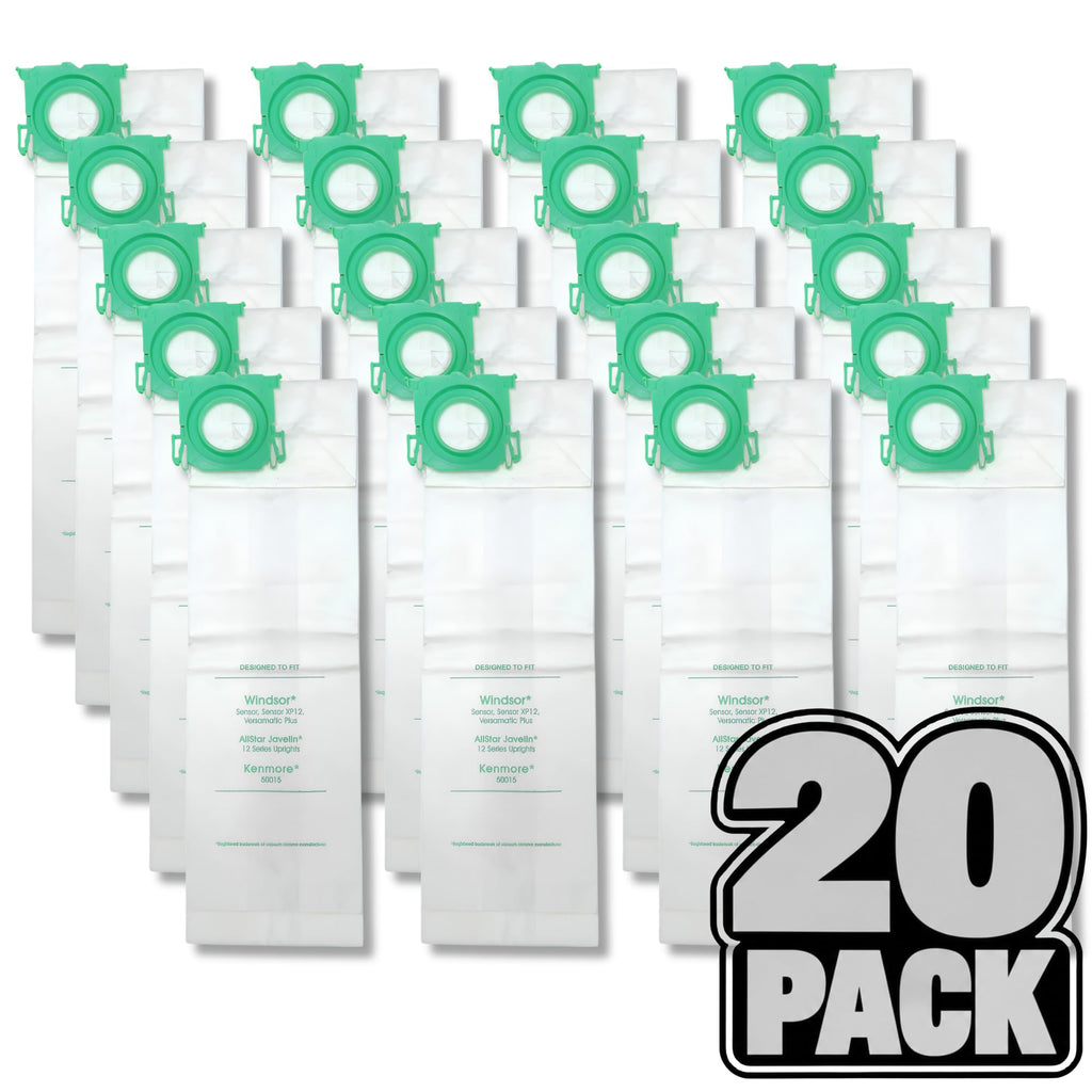 20-Pack Micro-Filtration Vacuum Bags Compatible with Windsor Sensor S12