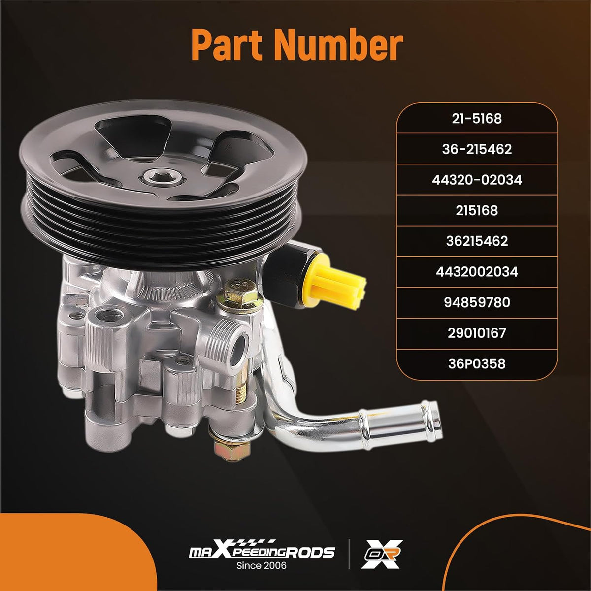 maXpeedingrods Power Steering Pump w/Pulley for Chevy Toyota 1.8L 1998-2002