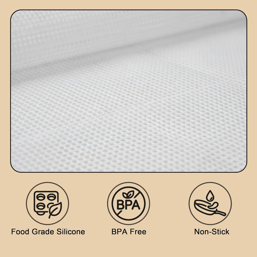12-Pack Silicone Dehydrator Sheets 14x14 Inch, SGS Certified Food Grade, Nonstick Reusable Tray Liners, Accessories