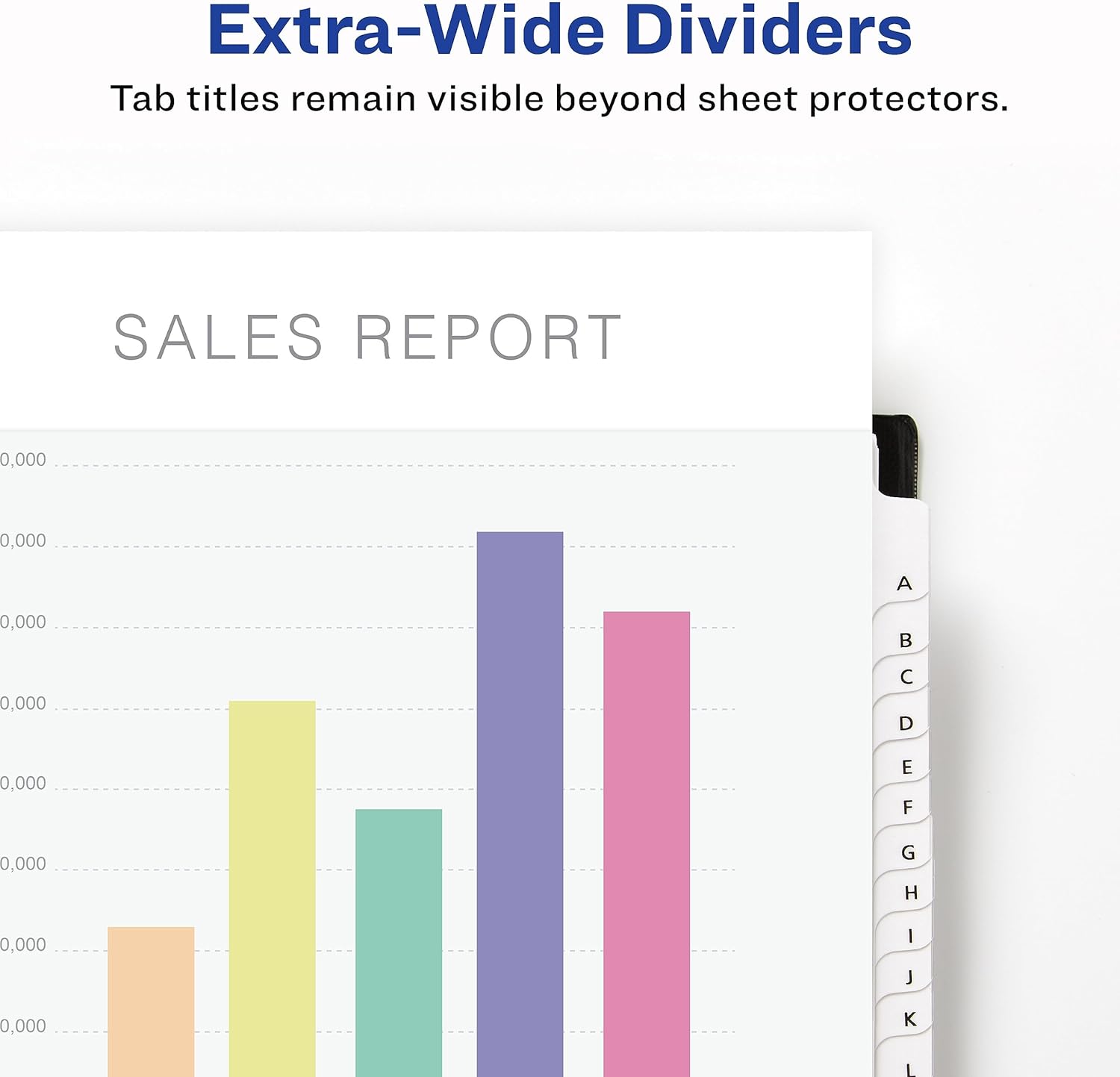 Extra-Wide Dividers for 3 Ring Binders, 26 Tabs per Set, Customizable Table of Contents, Multicolor Tabs, Works Great