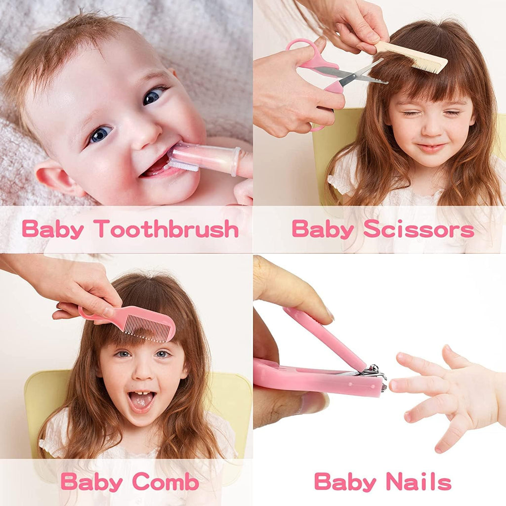 Baby Grooming Kit, Infant Safety Care Set with Hair Brush Comb Nail Clipper Nasal Aspirator,Baby Essentials Kit for