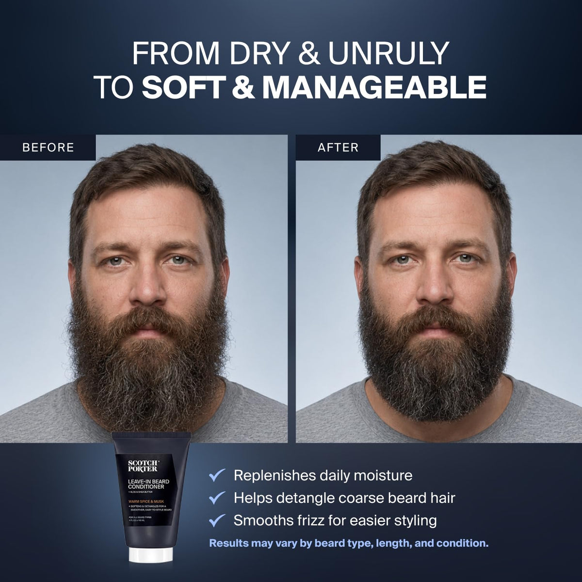 Restorative Leave-In Beard Conditioner, Warm Spice & Musk