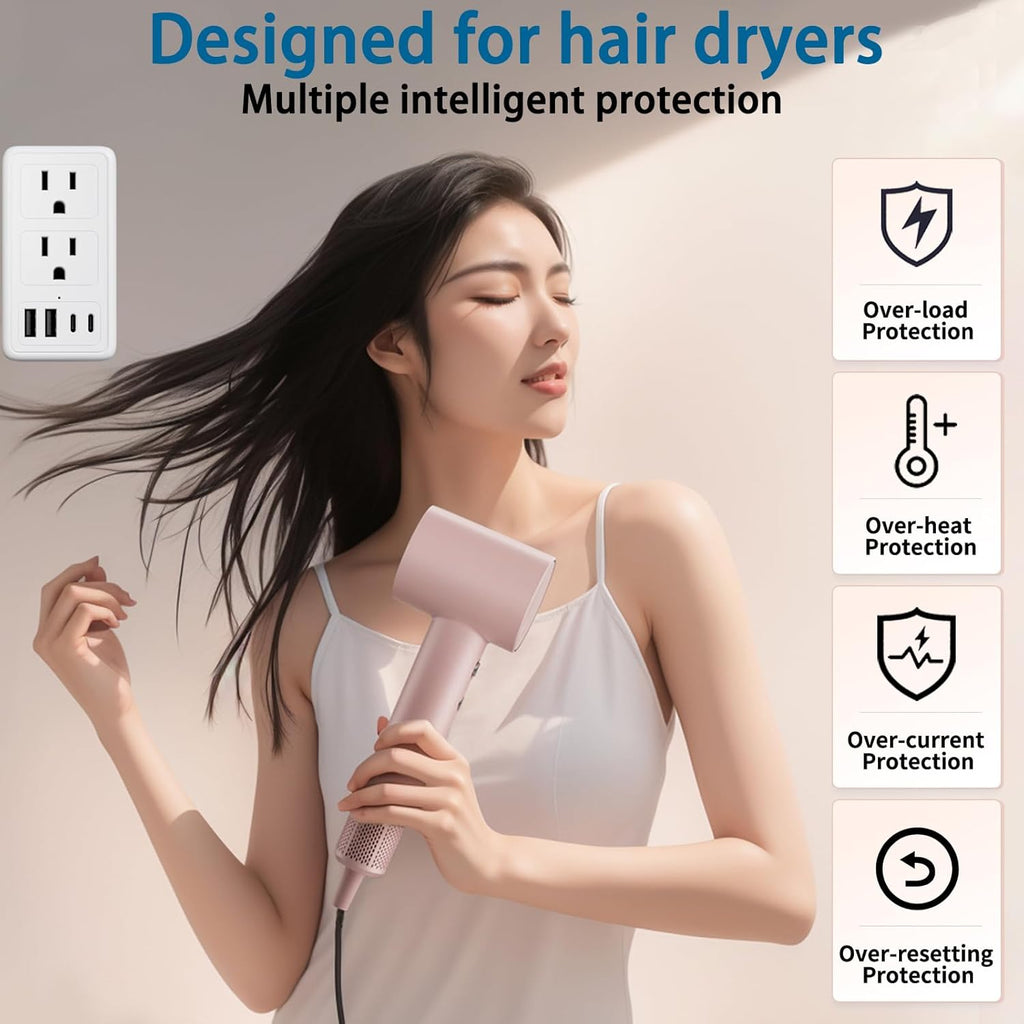 2000W 220V to 110V Voltage Converter US to Europe for Hair Dryer, Converter for European Travel, International