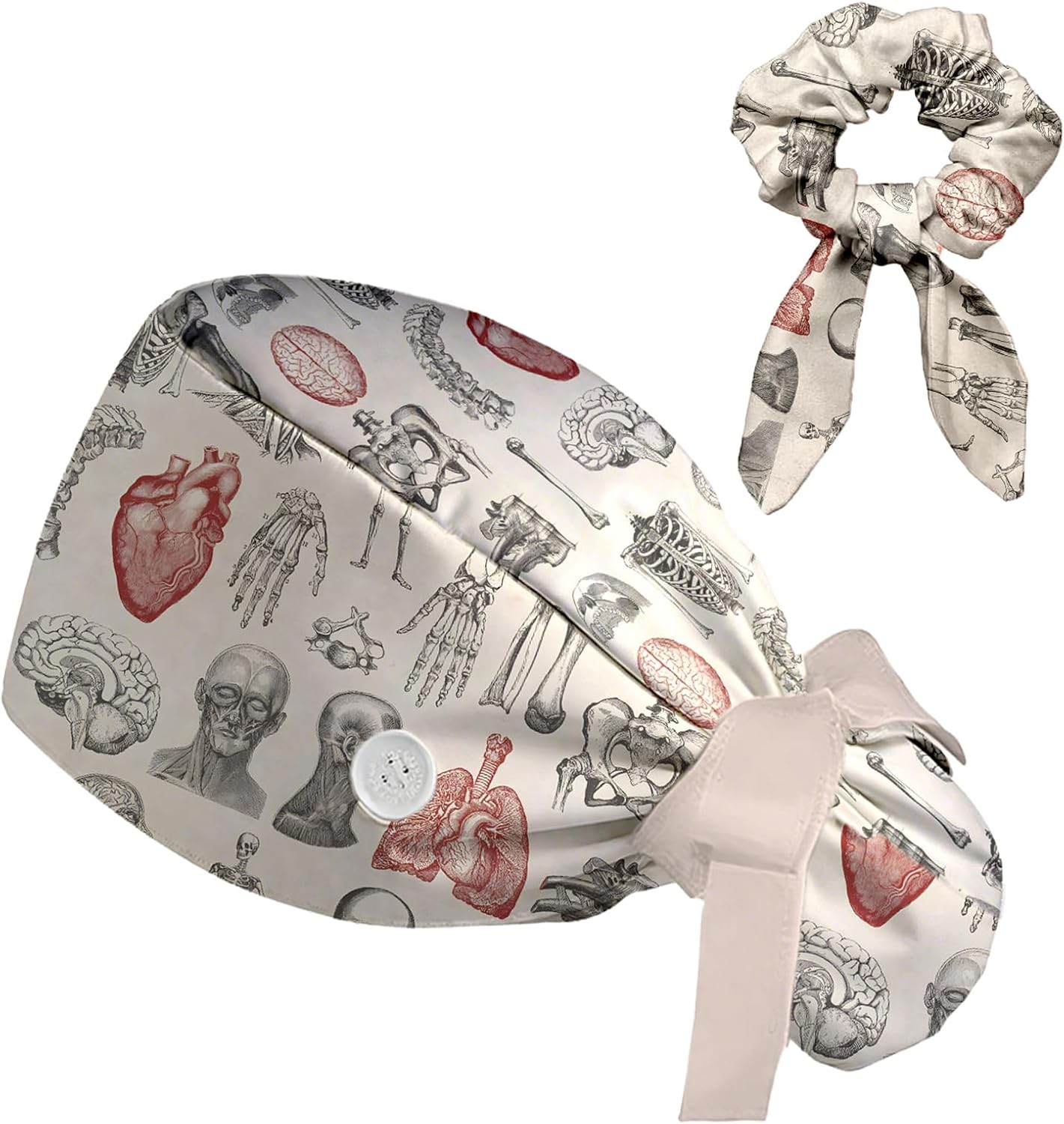 Scrub Caps for Women,Funny Nurse Hat with Sweatband & Buttons - Adjustable Surgical Hat Comfort Fit for Doctors,Nurses