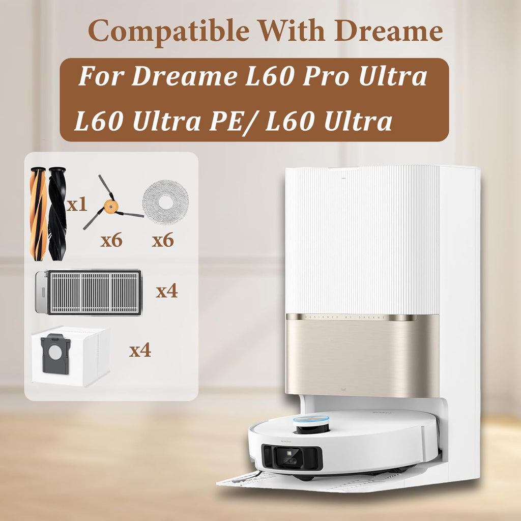 24Pcs Replacement Accessories Kit for Dreame L60 Pro Ultra Vacuum Cleaner