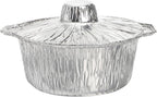 10 Pcs Disposable Aluminum Pot with LidS, Disposable 2 Liter Round Aluminum Foil Pan Food Container for Camping