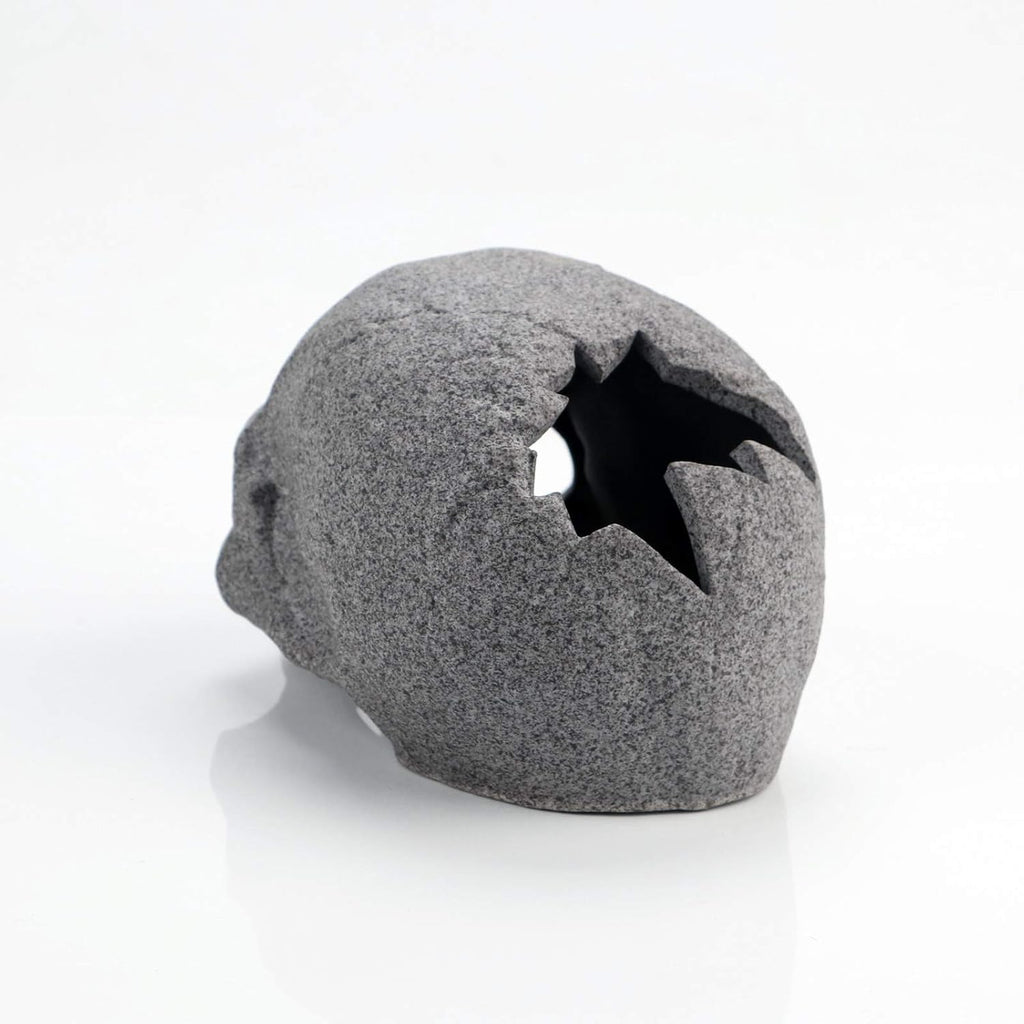 Aquarium Decorations Skull Rock, Ceramic Shelters - Betta Habitat | Breeding Tube, Hiding cave, Stackable Fish Tank
