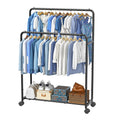 Clothing Clothes Rack, Double Rod Garment Rack, Black