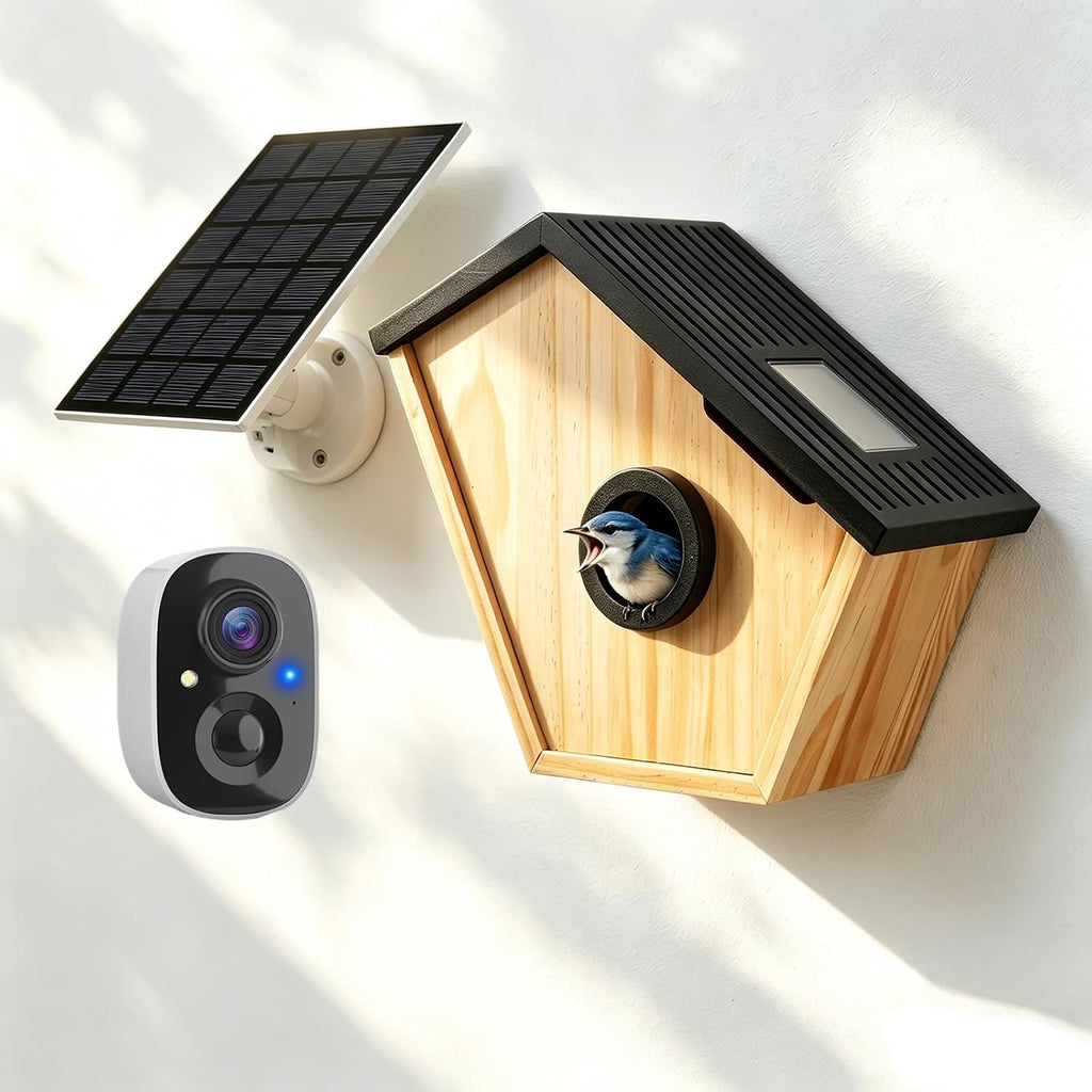 Smart Bird House with Camera,2K HD Bluebird House with Camera Solar Powered,Bird Watch Nesting and Hatching,Night