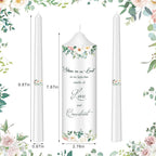 3 Pack Unity Candles with Glass Holder for Wedding Ceremony Wedding Unity Taper Candles Religious Ceremony