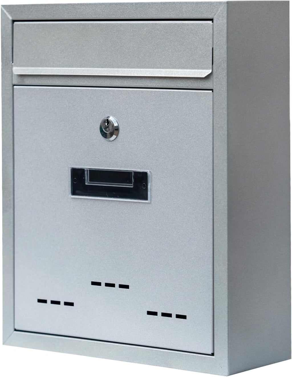 Wall-Mount Mailbox for House Outside, Locking Key Drop Box with View Window, Locking Postbox, Steel Metal Mail Box