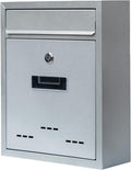 Wall-Mount Mailbox for House Outside, Locking Key Drop Box with View Window, Locking Postbox, Steel Metal Mail Box