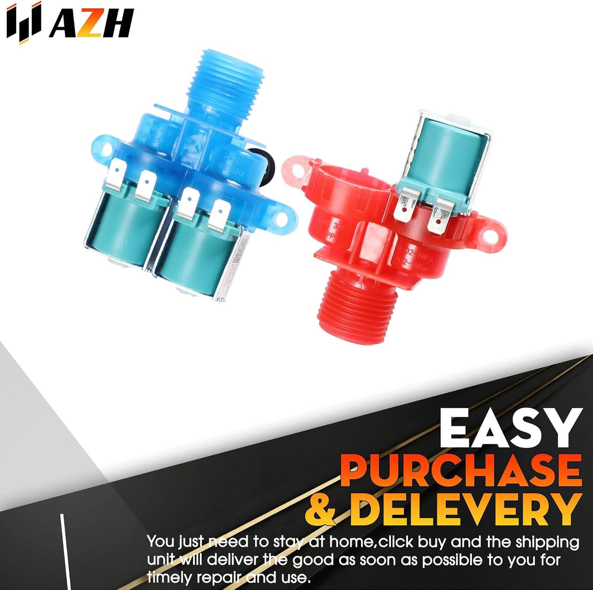 Hot & Cold Water Inlet Valve Replacement For Maytag MVWX500BW0 MVWX500XL0 MVWX500XL1 MVWX500XL2 MVWX500XW0 MVWX500XW1 MVWX500XW2 MVWX550XW0 MVWX550XW1 MVWX550XW2 MVWX5SPAW0 Washing Machine