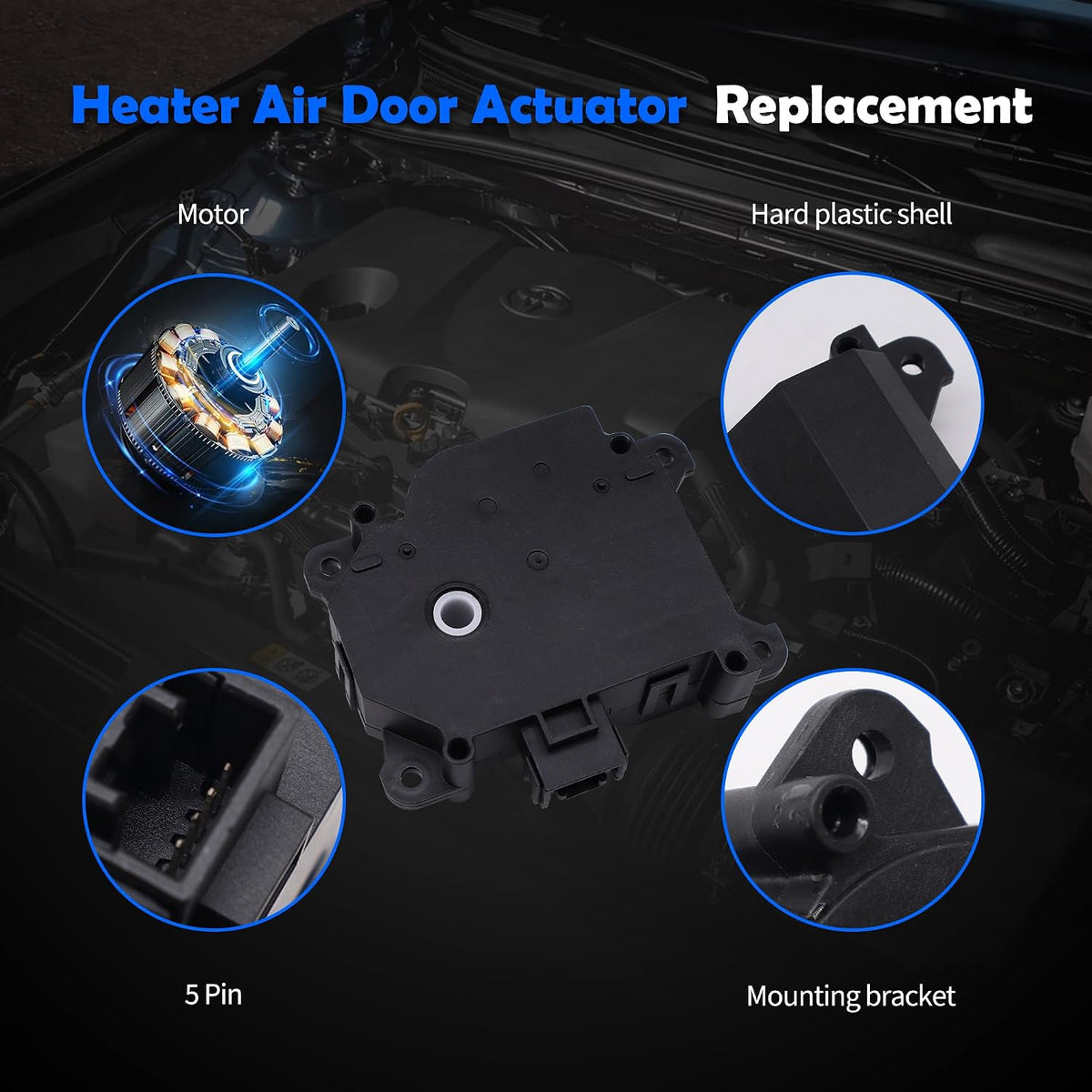 HVAC Heater Blend Door Actuator Compatible with Toyota 4Runner 2003-2009