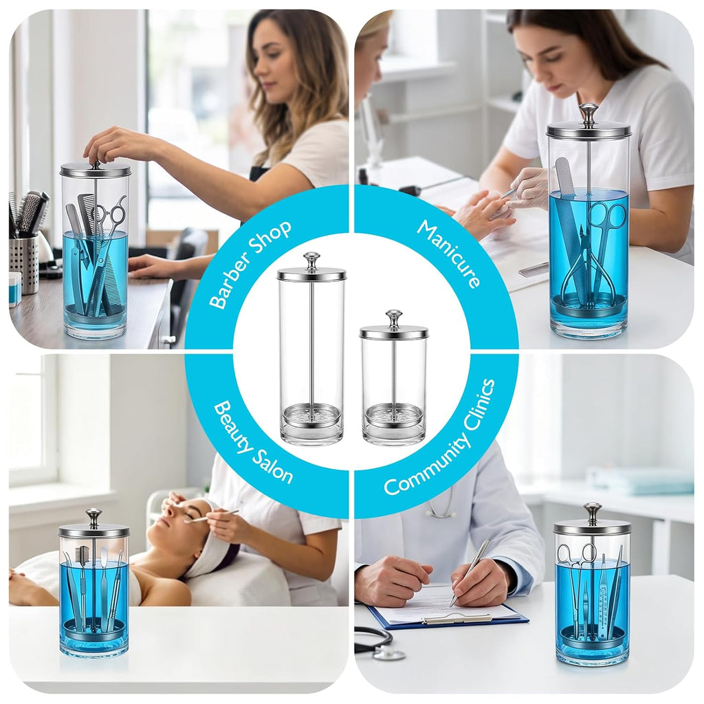 21 Oz Disinfectant Sterilizer Jar Barber Jar Glass Jar for Manicure