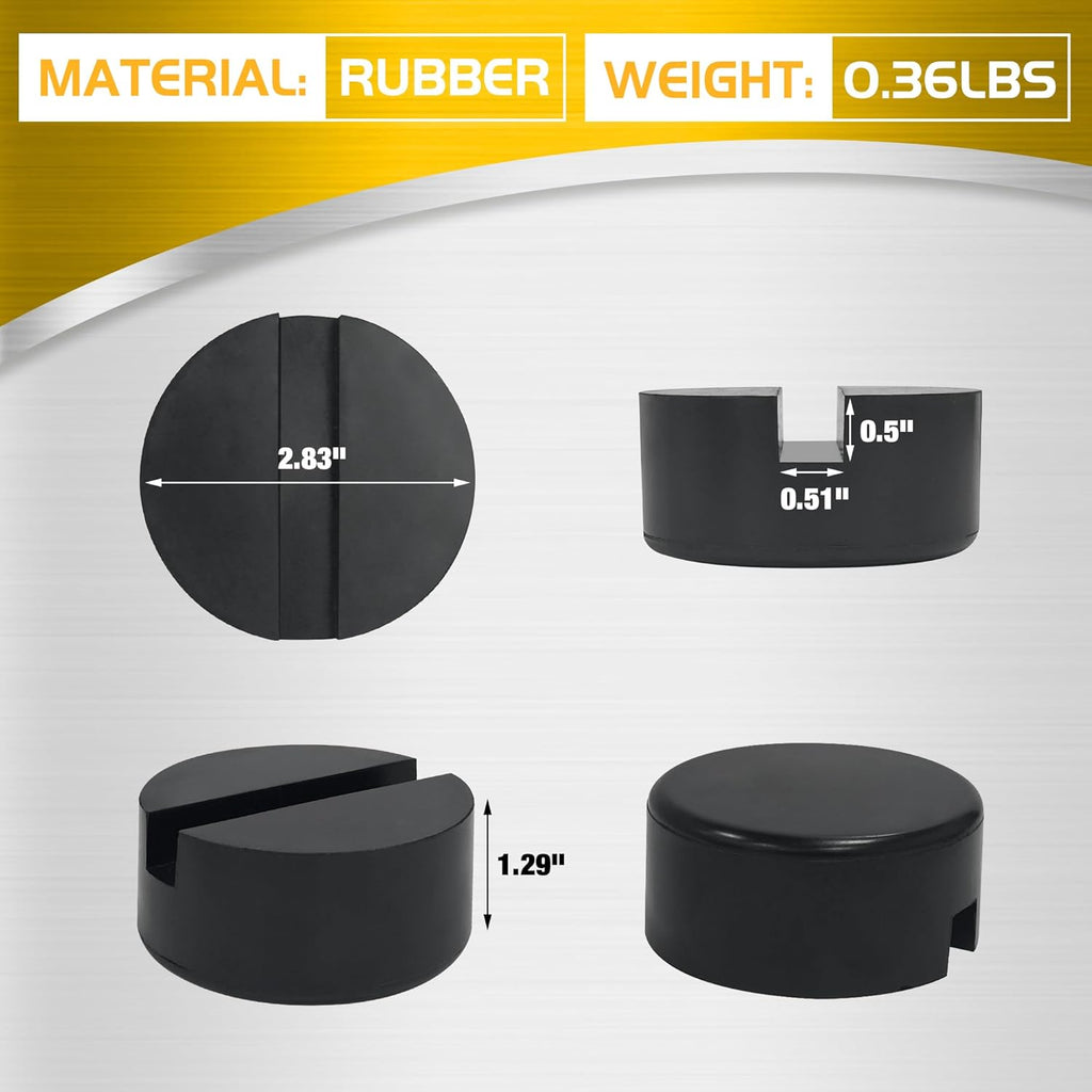 Floor Jack Pads, Height-Adding Pinch Weld Adapter, Rubber, 2-Pack