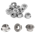 40pcs M6 Flange Nut, M6-1.0mm Hexagon Serrated Flange Nuts