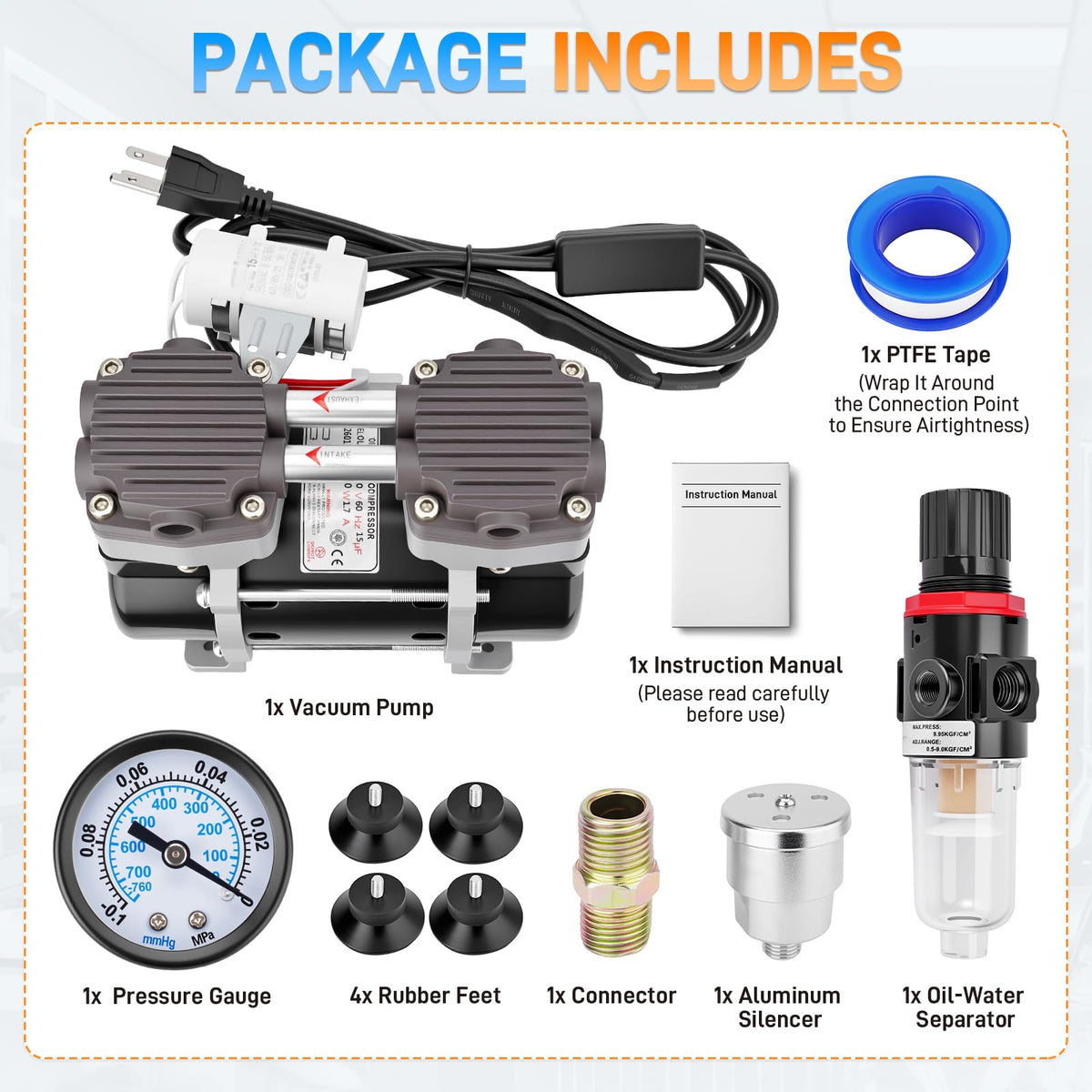 50L/Min Oilless Vacuum Pump for Laboratory Electronics DIY Industry