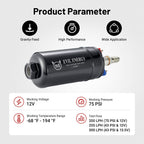 EVIL ENERGY External Inline Fuel Pump 300 LPH High Flow 12V Universal